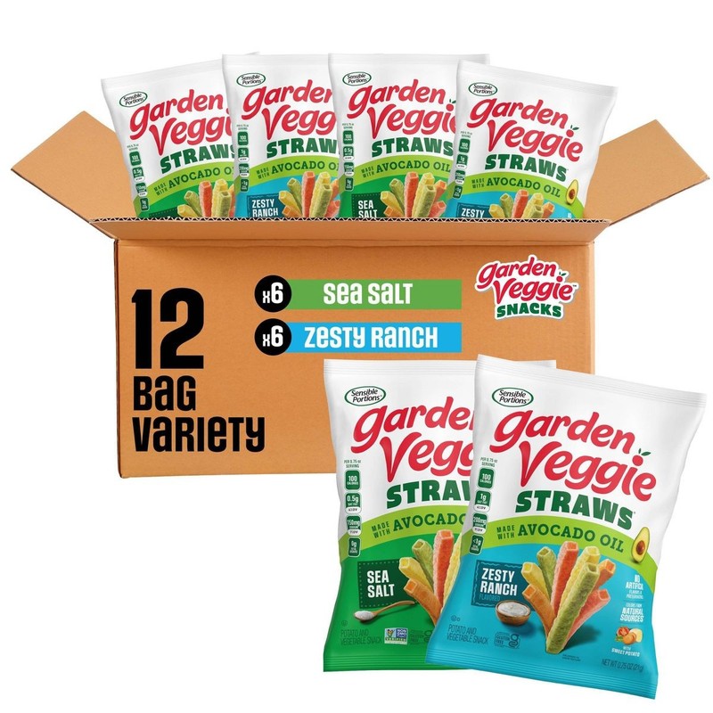 Sensible Portions Garden Veggie Sea Salt & Ranch Straws with Avocado Oil – 9oz/1