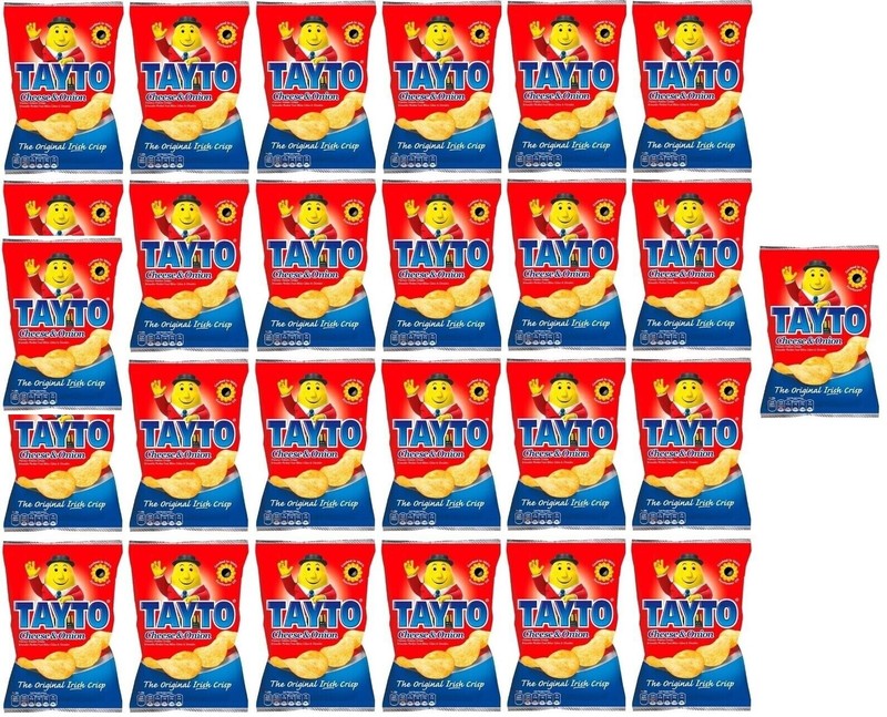 25 bags of Tayto Cheese & Onion Crisps from Ireland 25g each / total: 625g