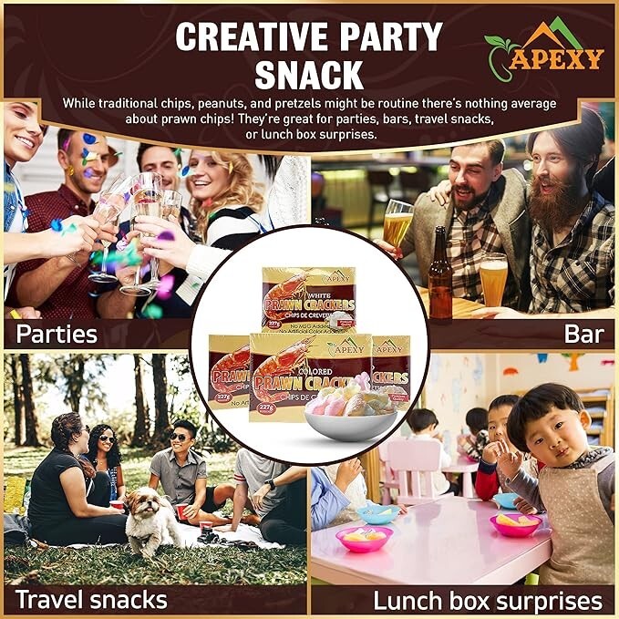 2PCS APEXY Authentic Prawn Crackers Uncooked, Crispy and Delicious Shrimp Chips gallery