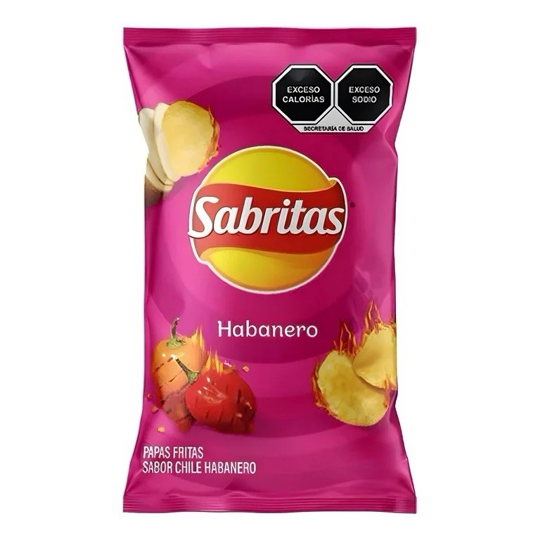 Sabritas Mexican Chips 5 Bags Habanero(42G Each)