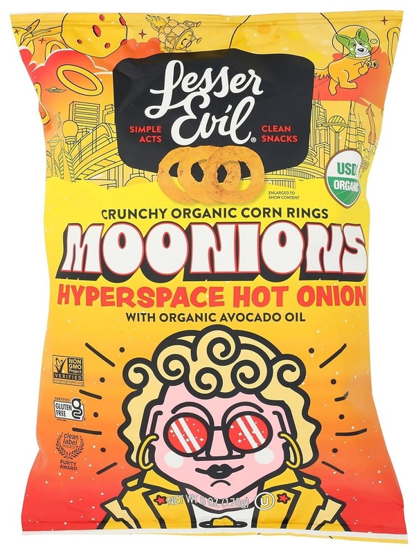 LESSEREVIL Organic Hyperspace Hot Onion Moonions, 6 OZ (Pack of 1)