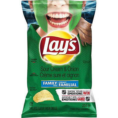Lay's Potato Chips - Sour Cream & Onion, 255g/9 oz., {Imported from Canada}