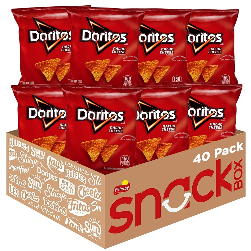 Doritos Flavored Tortilla Chips, Nacho Cheese, 1 Ounce 40 Count (Pack of 1)