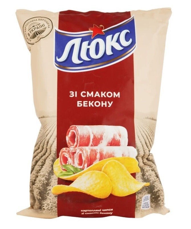 10pcs Lux chips with BACON flavor 125 g Potato chips with bacon Total 1250 grams