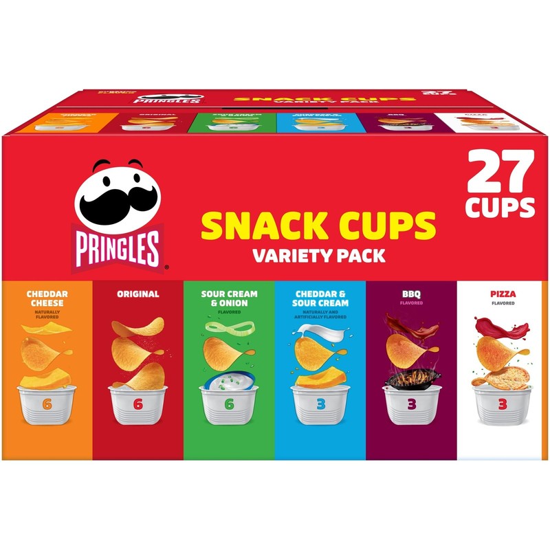 Pringles Potato Crisps Chips, 19.5 Ounce (Pack of 1), 6 Flavor Variety Pack
