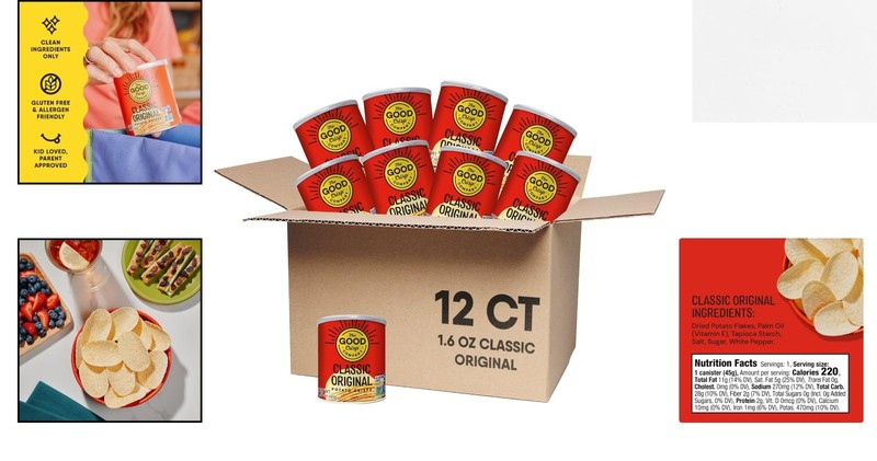 Good Crisps Mini Potato Chips - 1.6 Oz (Pack of 12), Guilt-Free Snack Delight gallery