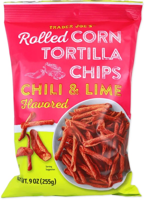 Trader joe’s Rolled Corn Tortilla Chips Chili & Lime Flavored 9oz