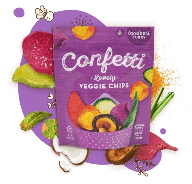Confetti Real Lovely Veggie Chips – Tandoori Curry – Summer Truffle Pack of 6