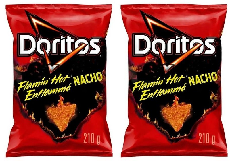 Doritos Flamin’ Hot Nacho Flavored Tortilla Chips, 210g (2 Pack)