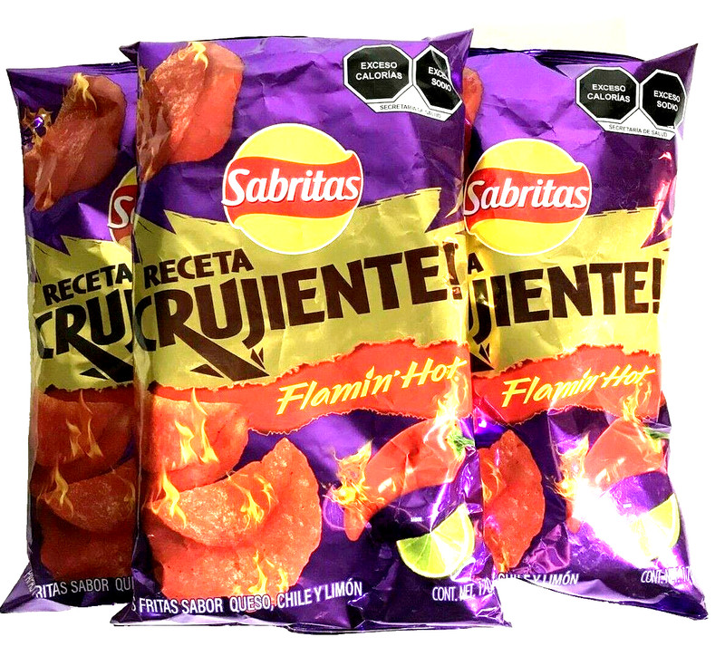 4-Pk Mexican Sabritas Receta Crujiente Flamin Hot 170g/6oz