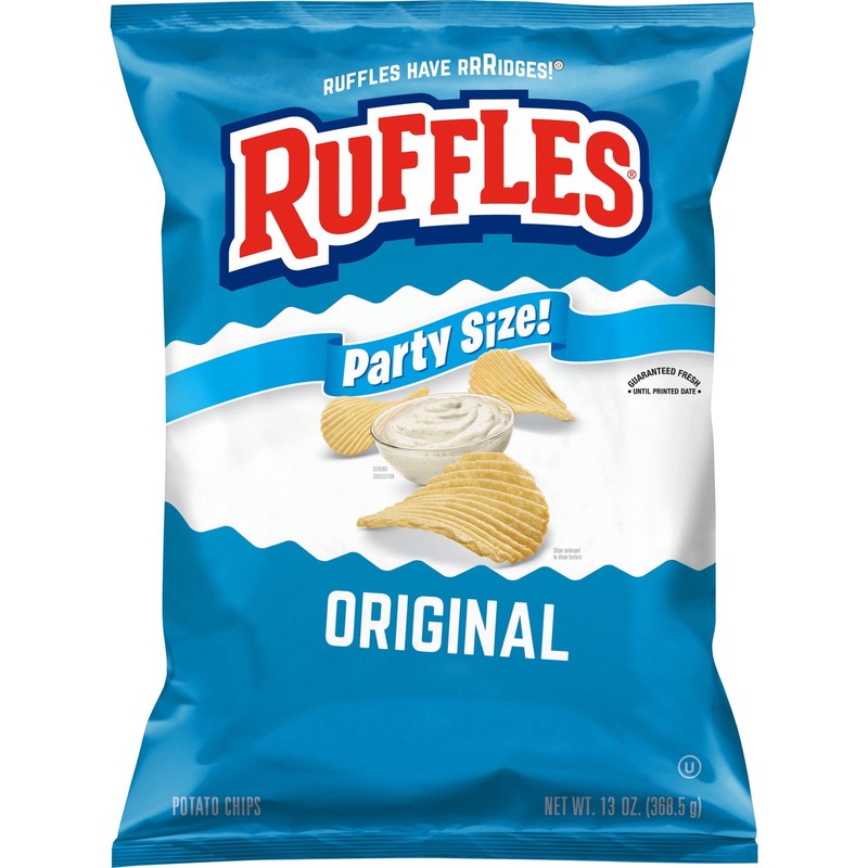 Original Flavor Potato Snack Chips Party Size 13 oz Bag for Sharing