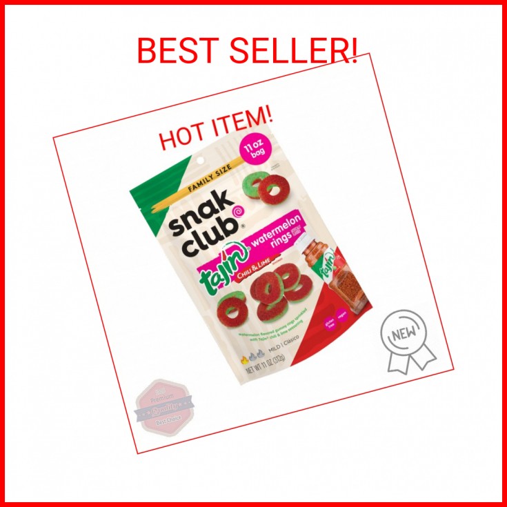 Snak Club Watermelon Rings, Tajin Chili & Lime Seasoned, Sweet and Spicy Gummy C