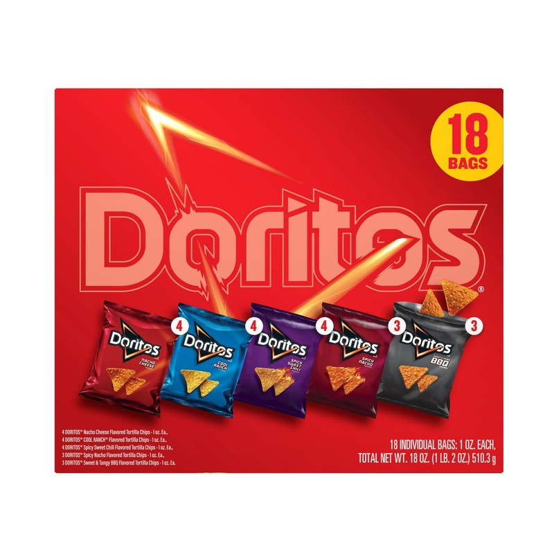 Doritos Tortilla Chips 5 Flavor Variety Pack Snack Chips, 1 oz Bags, 18 Count.. gallery