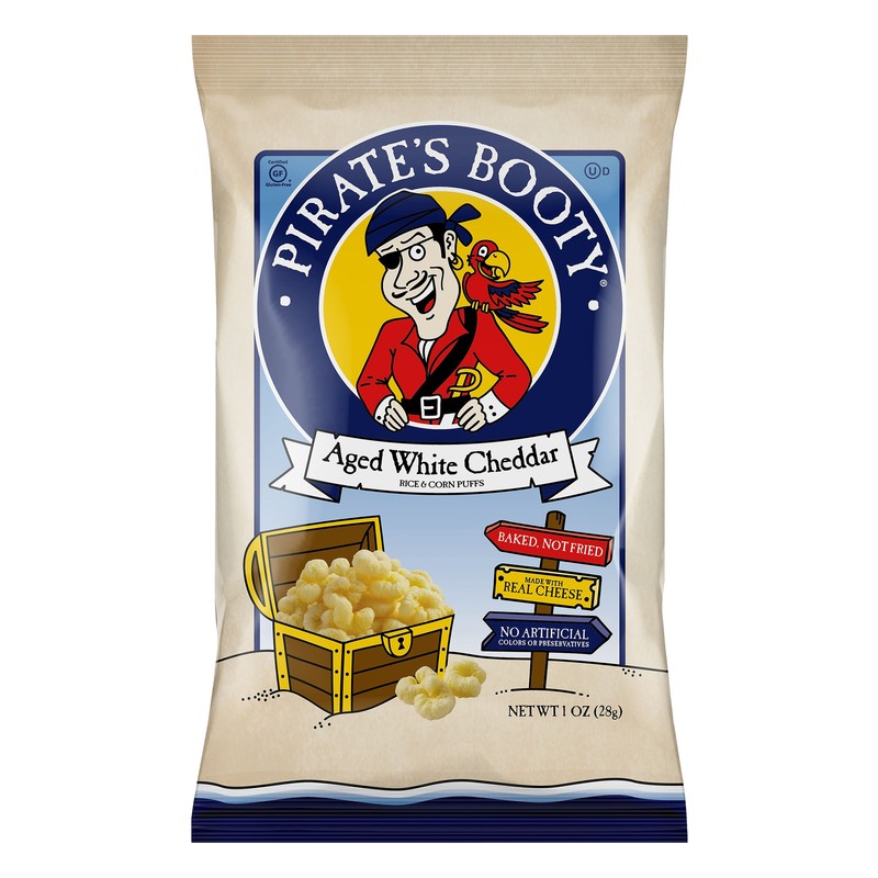 Pirate Brands Pirate Booty White Cheddar 1 oz (Pack of 24)
