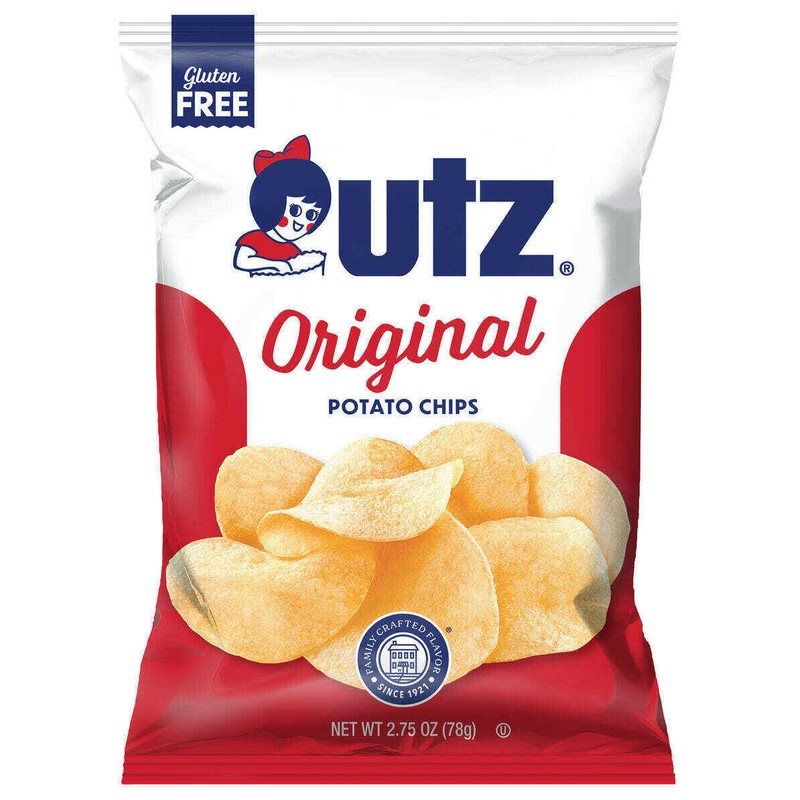 UTZ REGULAR POTATO CHIPS 2.75 OZ BAGS/14 BAGS PER CASE/FREE SHIPPING
