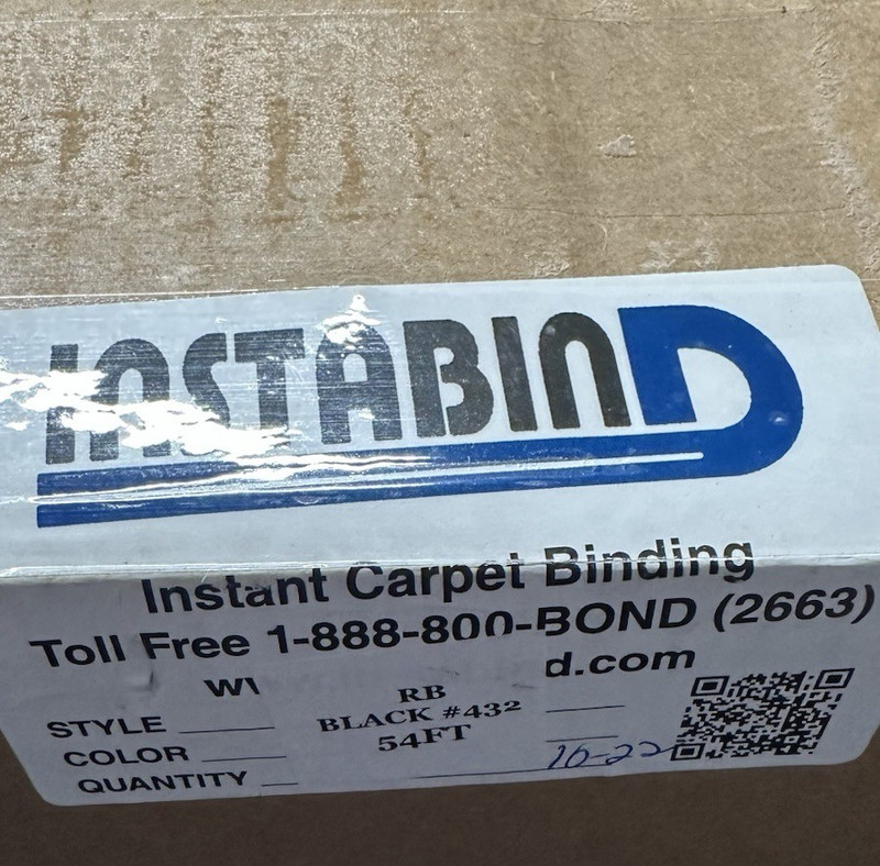 Carpet Edge Binding Regular Style 54 ft Roll Graphite USA Made Durable Hold BLK gallery