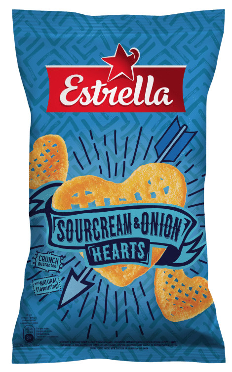5 ESTRELLA SOUR CREAM & ONION HEARTS Crunchy Potato Chips Snacks 110g 3.9oz gallery