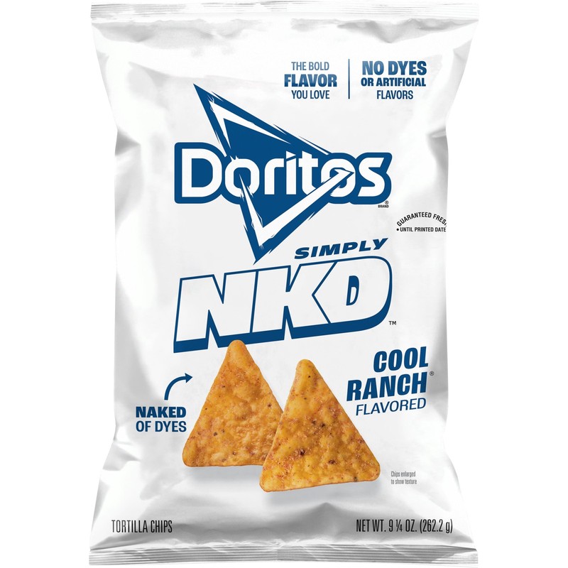 Doritos Simply NKD, No Dyes No Artificial Flavors Cool Ranch Tortilla Chips Bag,