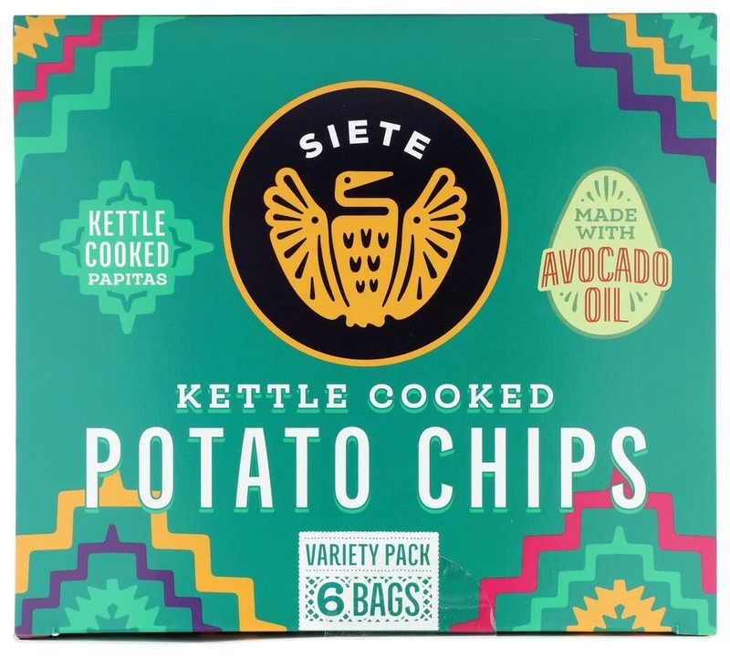 SIETE FAMILY FOODS Kettle Cooked Potato Chips Variety Pack 6pk, 9 OZ BBD 09/25 gallery