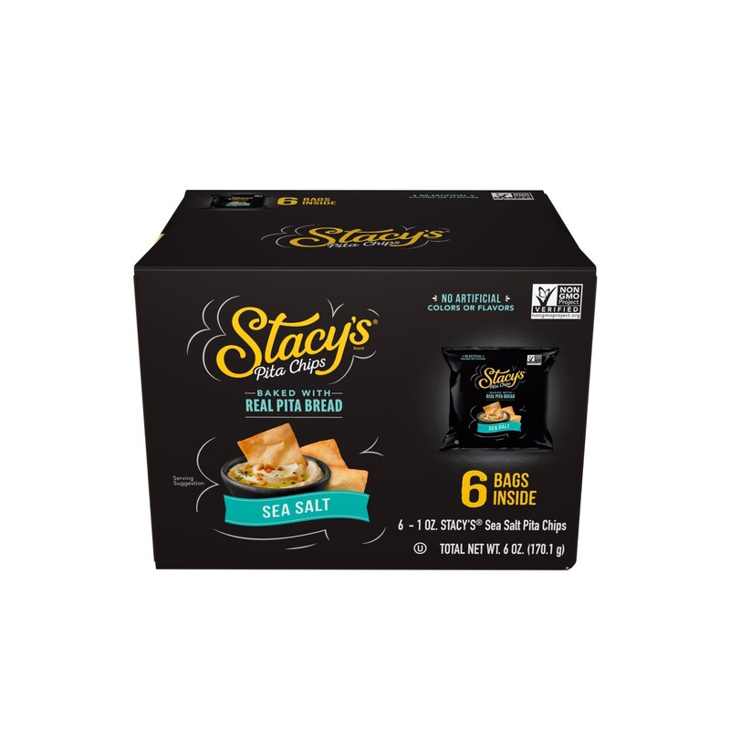 Stacy’s Pita Chips, Sea Salt, No Artificial Colors or 1 Ounce (Pack of 6)