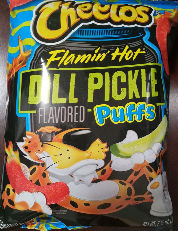 Limited Edition Cheetos Flamin Hot Dill Pickle Puffs 2.5 oz