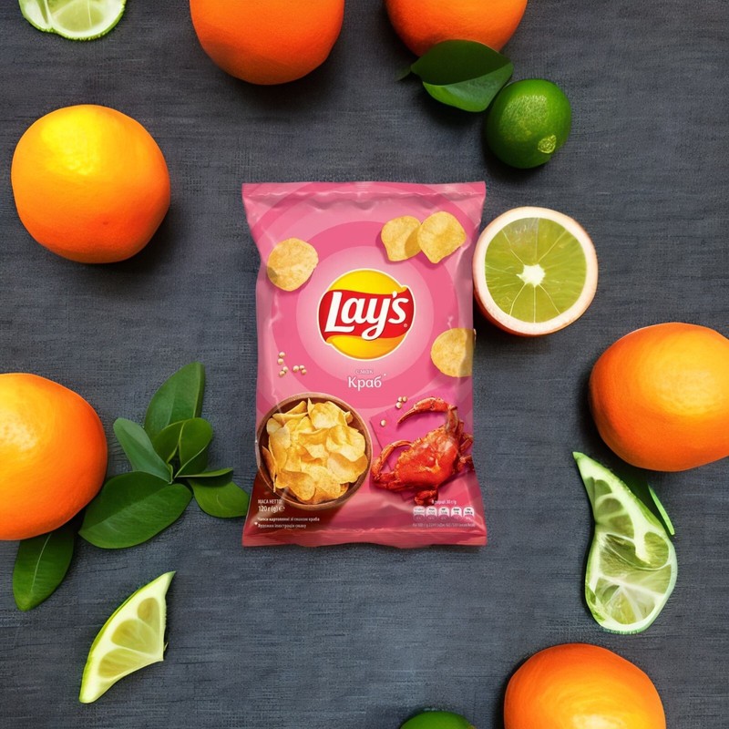 5 pcs Lay's chips with crab flavor 120 g. Potato chips. Total 600 grams gallery