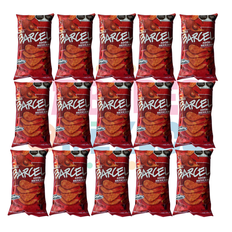 Barcel Adobadas Chips 45g 15 Pack Box Mexican Spicy Chili Lime Snack Authentic