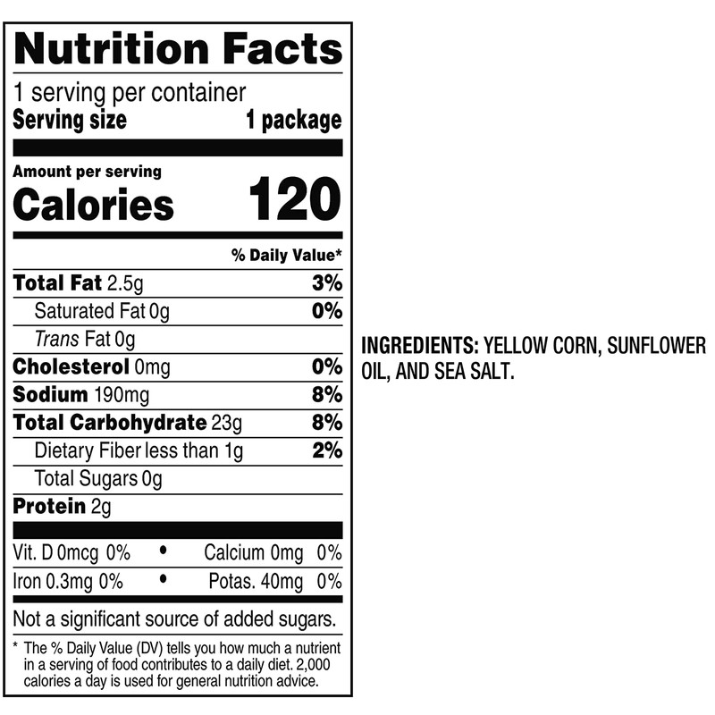 PopCorners Popped Corn Snacks Sea Salt Chips 1oz Bags Pack of 20 gallery