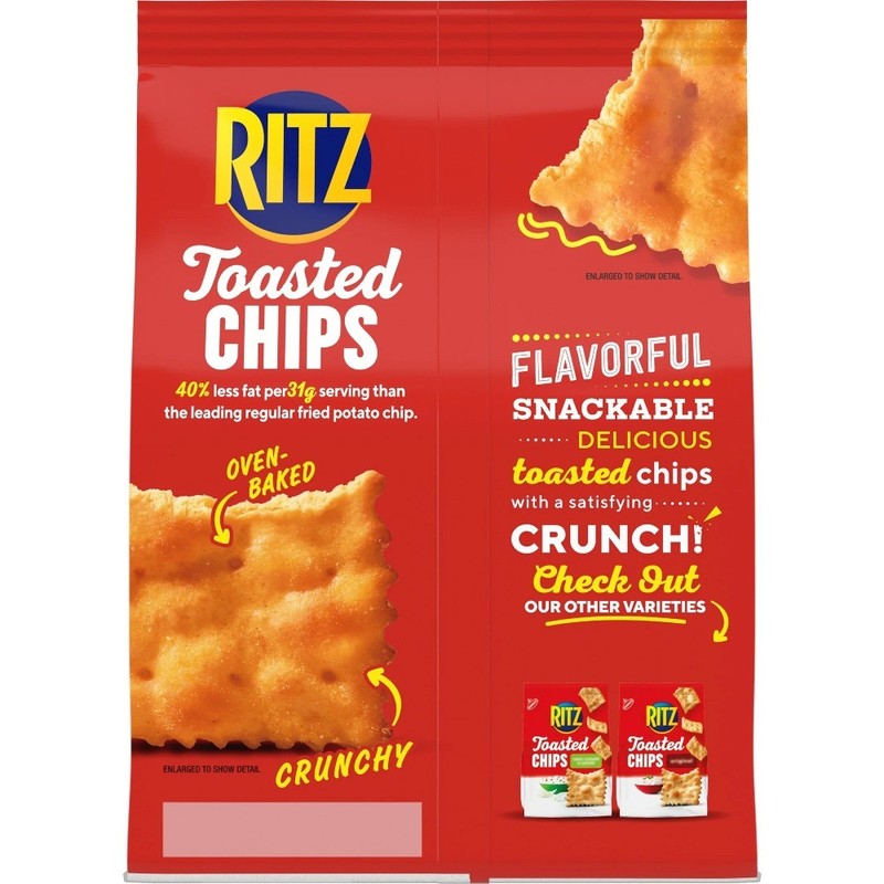 (3 pack) RITZ Toasted Chips Cheddar Crackers, Party Snacks, 8.1 oz gallery