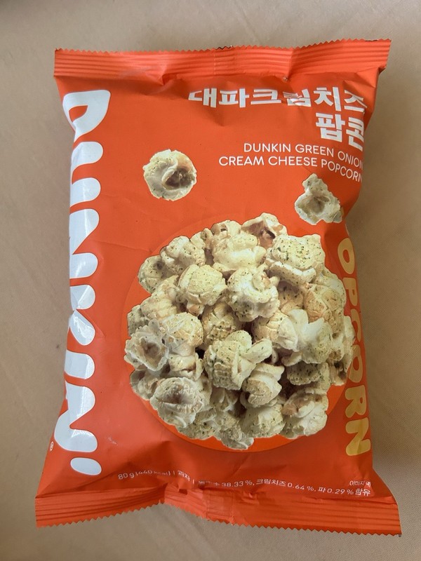 Korean Dunkin’ Green Onion Cream Cheese Popcorn- 1 Package