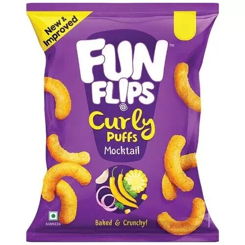 Fun Flips Curly Puffs Mocktail Baked 18 gm, pack of 20