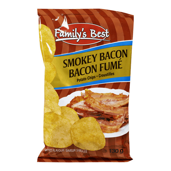 Family's Best Potato Chips, Smokey Bacon Quality Bulk Large 130g/4.58oz (2/Case) gallery