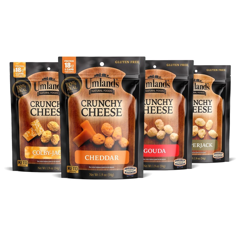Umland’s Crunchy Cheese – High Protein Keto Snack Variety Pack (4 Flavors: Ch…