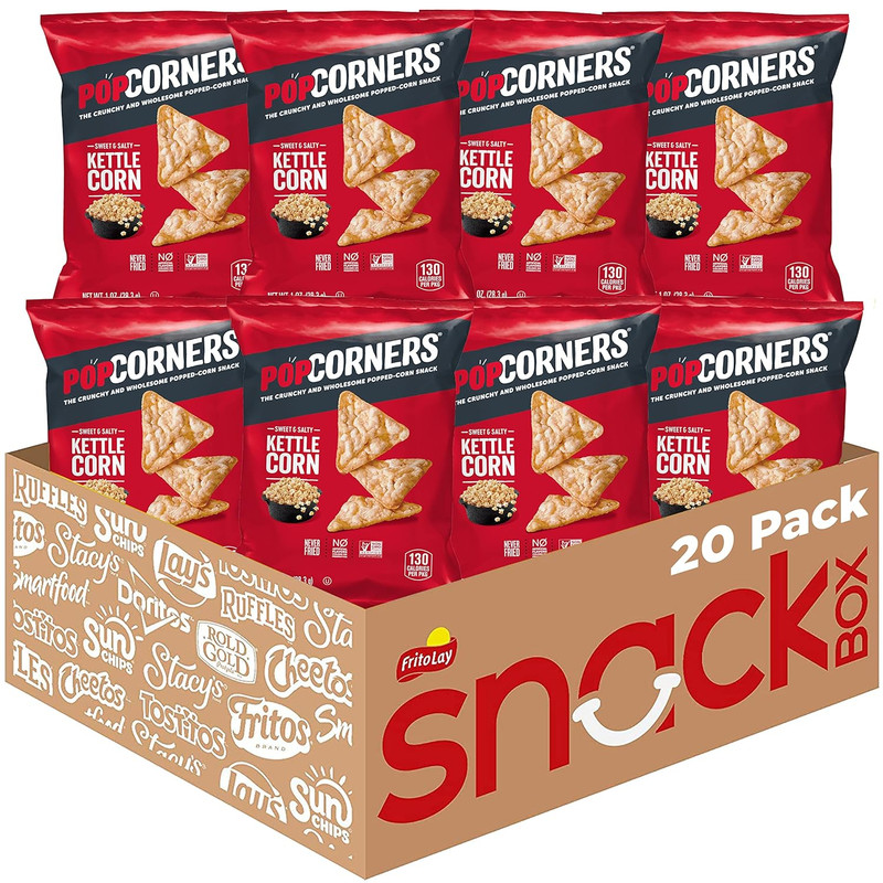 Popped Corn Snacks, Kettle Corn, 1 Ounce (Pack of 20) (Packaging May Vary)