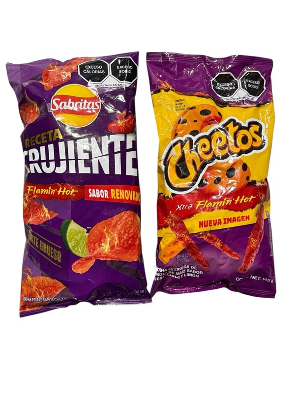 2 Bags 1 Crujiente Bag 1 Mexican Flamin Hot 145 G Per Bag 2 Bolsas Papas Mexica gallery