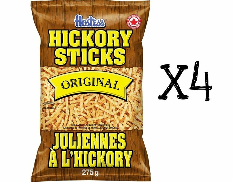 4x Hostess Hickory Sticks Original Chips 275g Large Bag Fresh Canada
