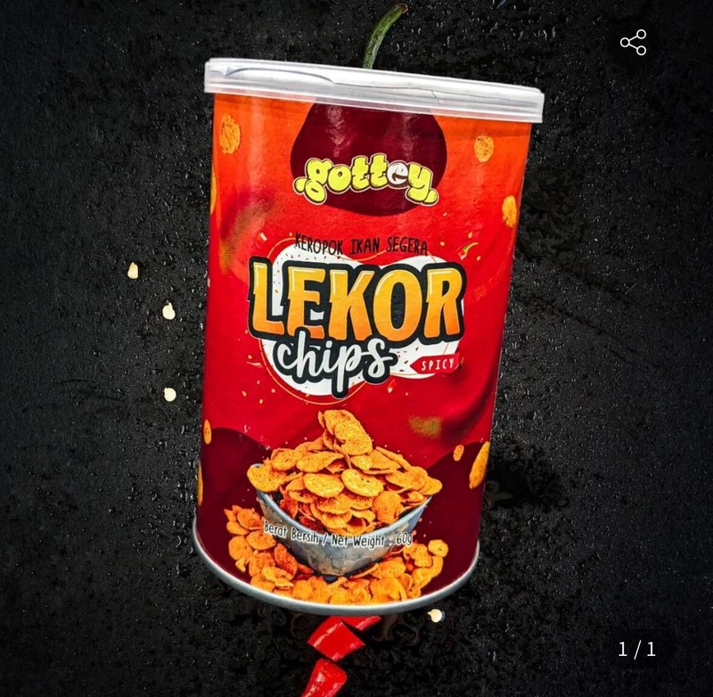 Lekor Chips – gottey – Fish Chips Halal 60g x 3 ready to eat
