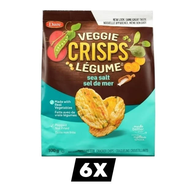 Dare Veggie Crisps Sea Salt Cracker Chips, 100 g PACK 6 – FREE SHIPPING