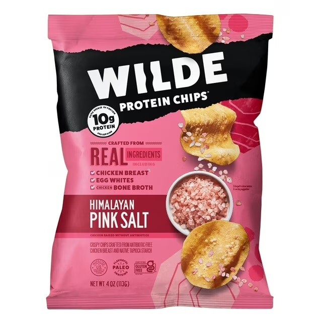 Wilde Protein 10g Chips HIMALAYAN PINK SALT Chicken Breast Real Ingred. APR 2025