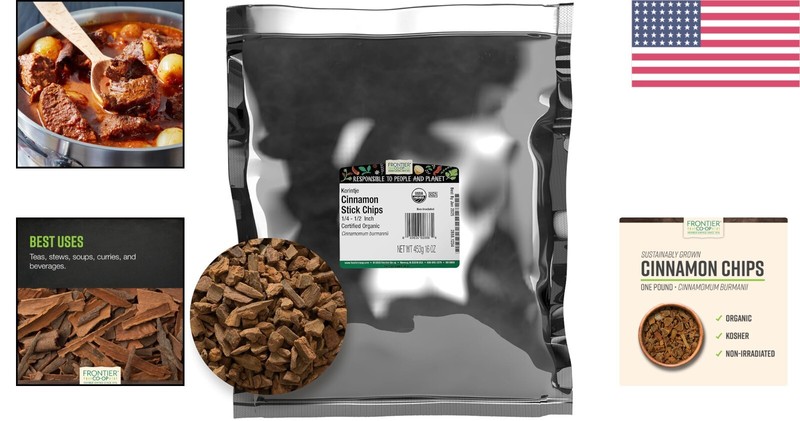 Organic Cinnamon Chips 1lb - Aromatic Indonesian Spice for Culinary Delights gallery