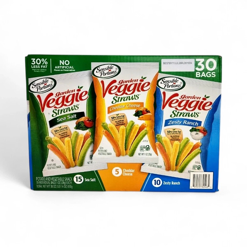 Sensible Portions Garden Veggie Straw, Snack Bag Variety Pack, 30 Count gallery