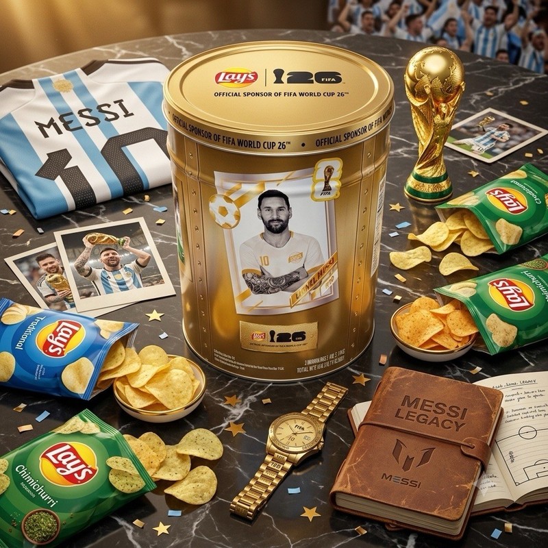 Lay’s FIFA World Cup 2026 Gold Collector Tin Lionel Messi Limited Edition New