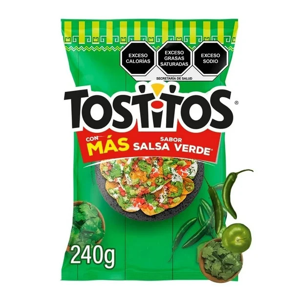4-Pk TOSTITOS SALSA VERDE MEXICAN Tostitos CHIPS 240g