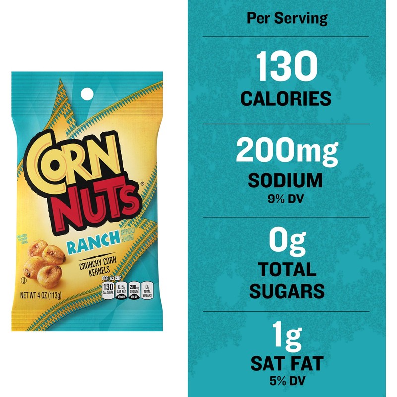CORN NUTS Ranch Flavored Corn Kernels, Crunchy Corn Snacks, Snack Box, Variet... gallery