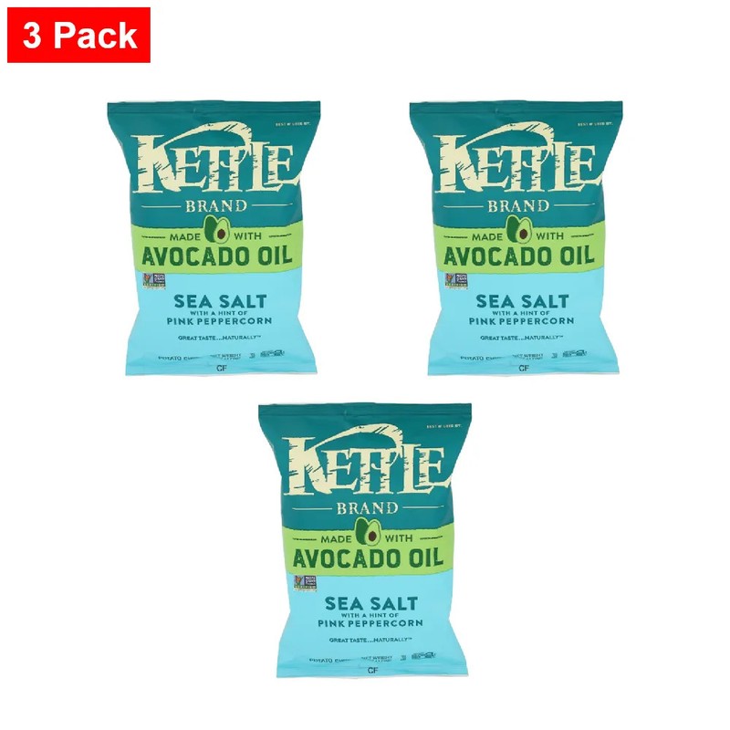 Kettle Avocado Oil Sea Salt Potato Chips 6 oz – 3 Packs