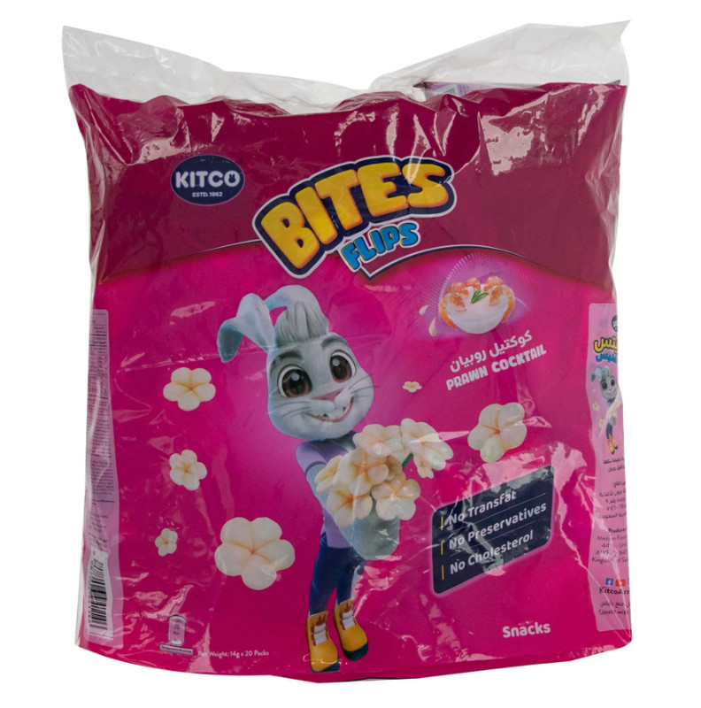 20 Small Pack X Kitco Bites Flips Prawn Cocktail Snack Chips,14 g