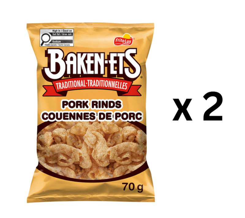 Baken-Ets Traditional Smoked Pork Rinds 70 g – Pack of 2