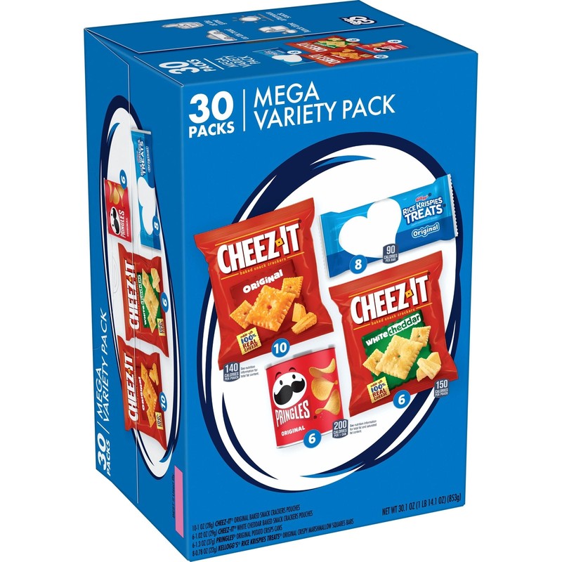Kellogg's Mega Variety Pack 30.1oz Cheez It Pringles Rice Krispies Treats