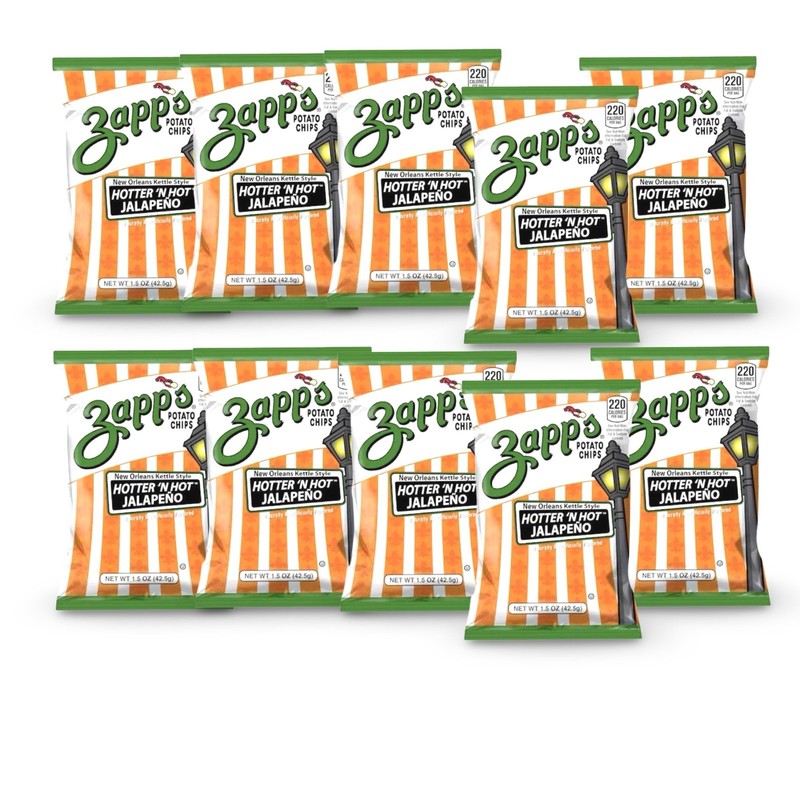 Zapp's Potato Chips 10 Pack – 1.5 oz Bags | Choose Jalapeño, Voodoo, Cajun Crawt gallery