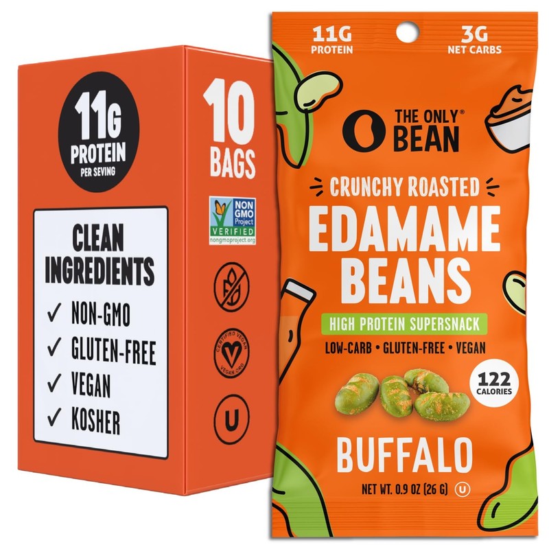 Crunchy Roasted Edamame Snacks (Buffalo) – High Protein (11g), Low Carb Keto ...